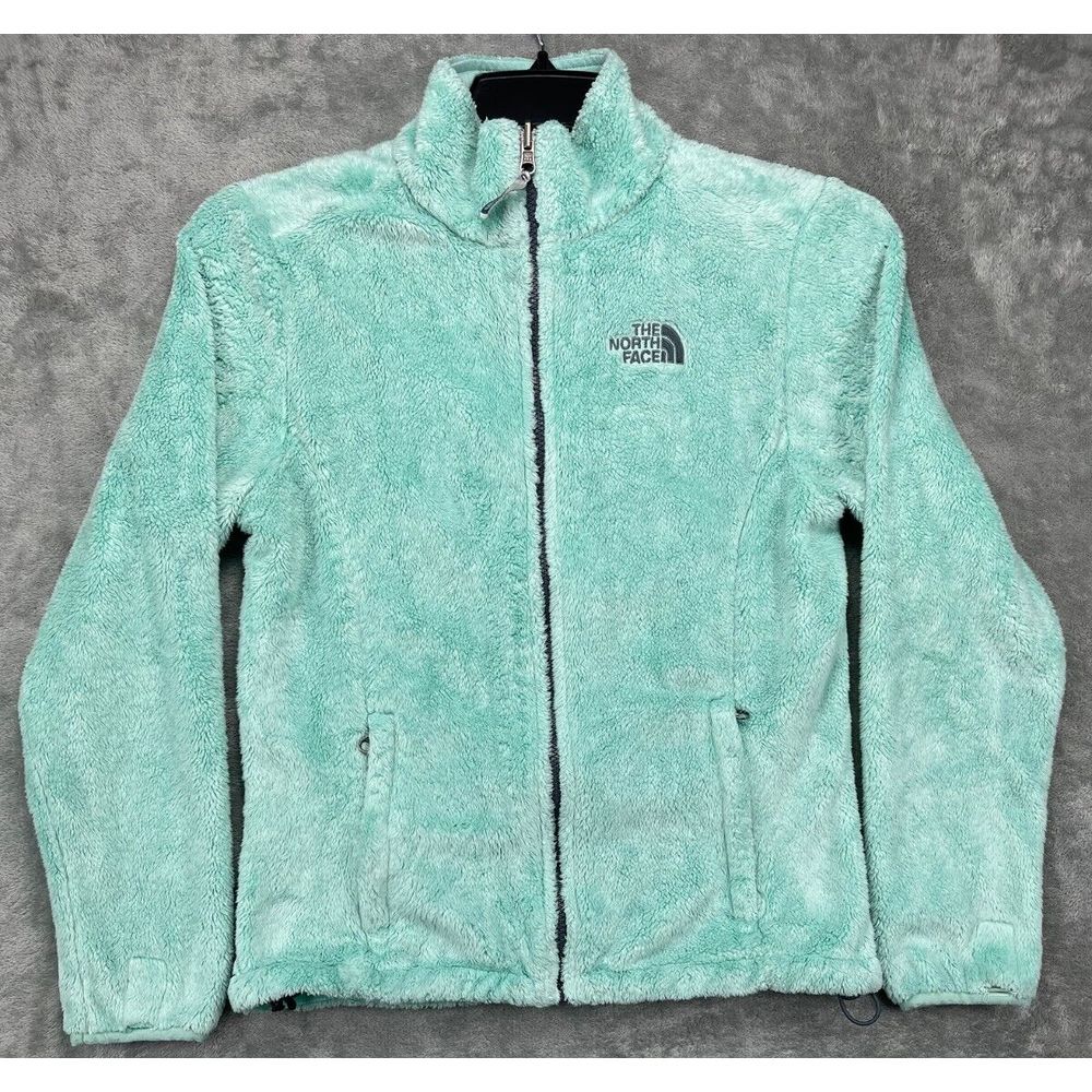 The North Face Women's Deep Pile Fleece Jacket Full Zip Green Size Small Outdoor